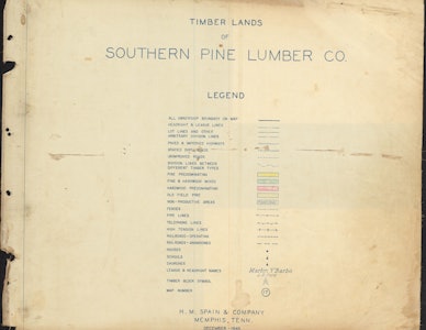 001 1945 Angelina County Timber Type Map Legend