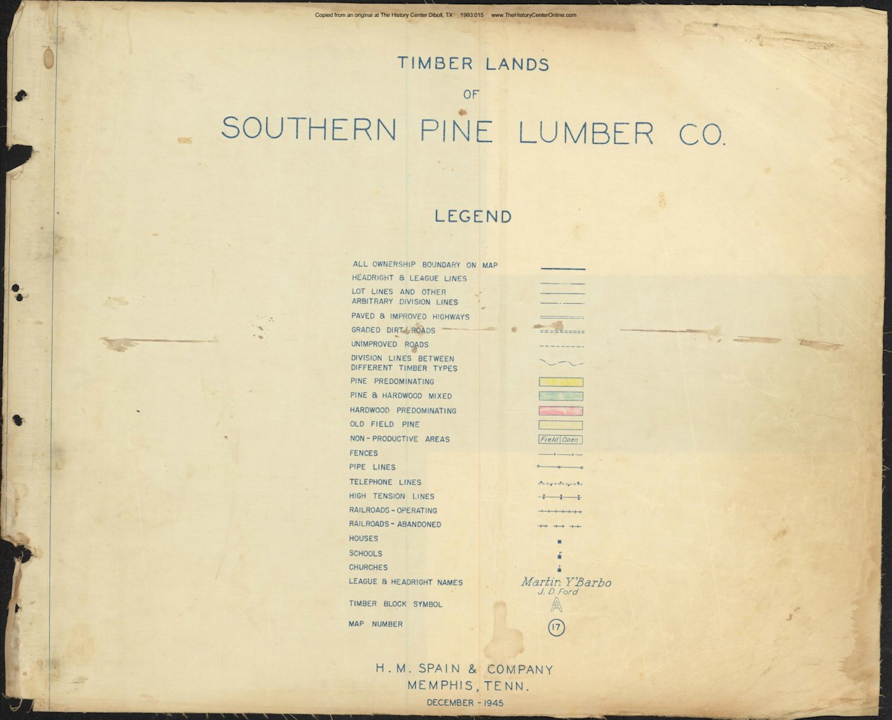001 1945 Trinity County Timber Type Map Legend
