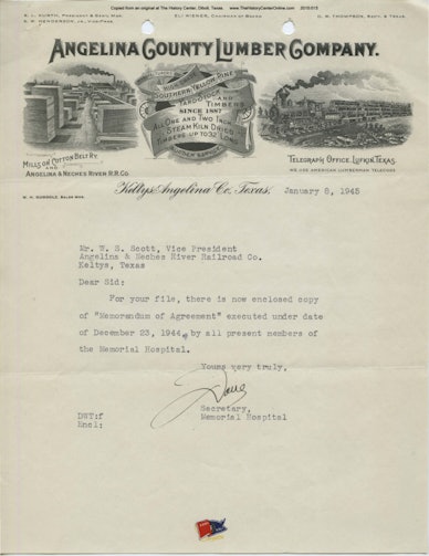 01 Memorial Hosptital Memorandum of Agreement 1945