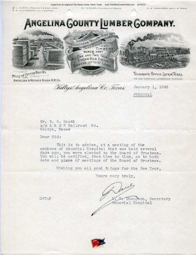02 Memorial Hospital Correspondence 1945