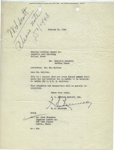 06 Memorial Hospital Correspondence 1948