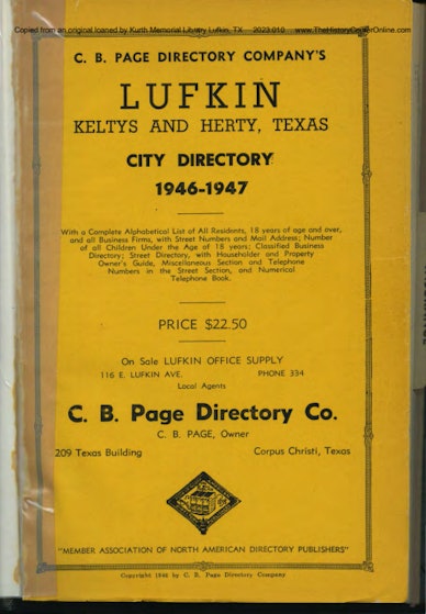 1946-1947 Polk's City Directory for Lufkin
