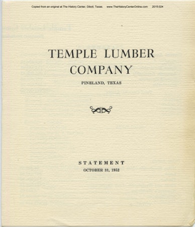 08 1952 Temple Lumber Company Annual Report