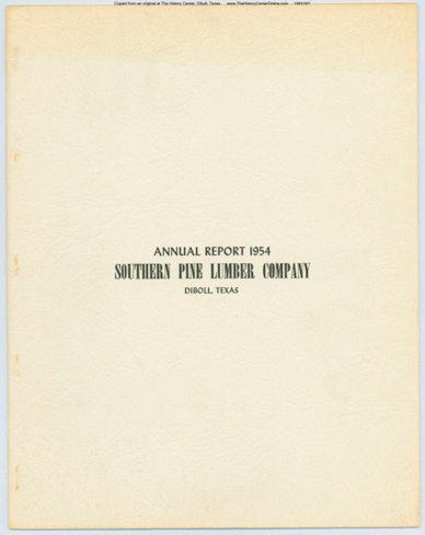 1954 Southern Pine Lumber Company Annual Report