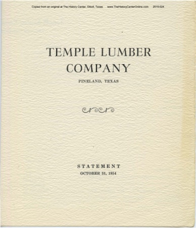 10 1954 Temple Lumber Company Annual Report