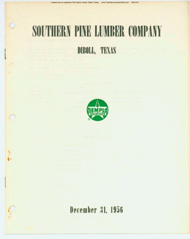 1956 Southern Pine Lumber Company Annual Report