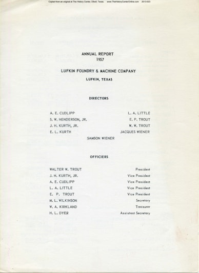 Lufkin Annual Report 1957