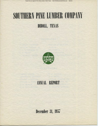 1957 Southern Pine Lumber Company Annual Report