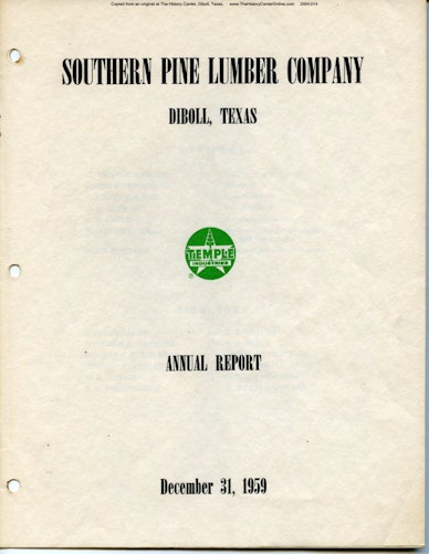 1959 Southern Pine Lumber Company Annual Report
