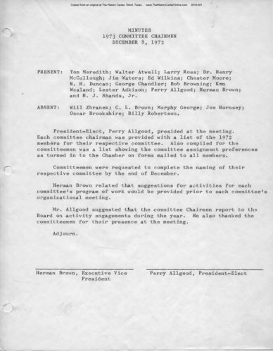 1972-1975 ACCM Committee Minutes