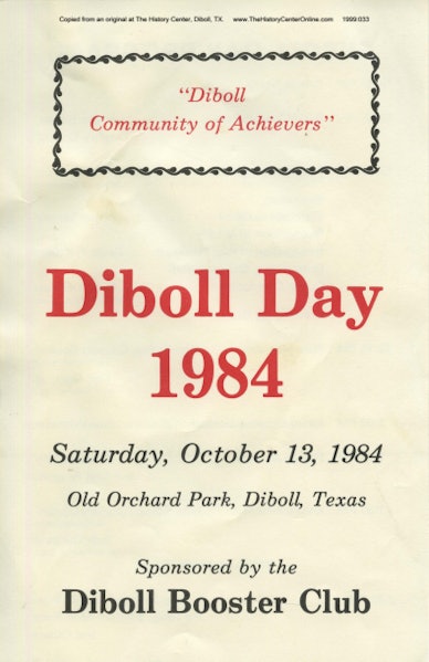 1984 Diboll Day Program