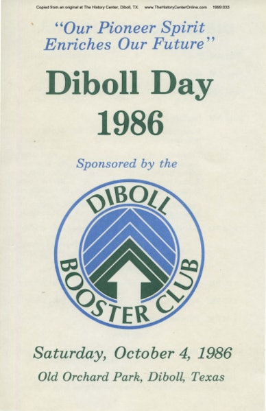 1986 Diboll Day Program