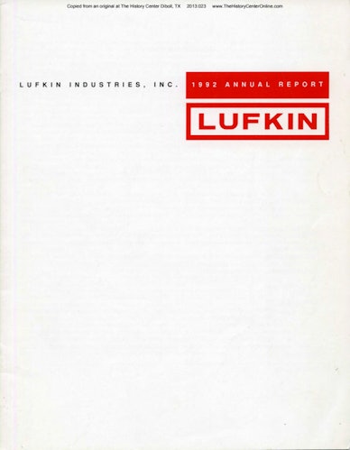 Lufkin Annual Report 1992
