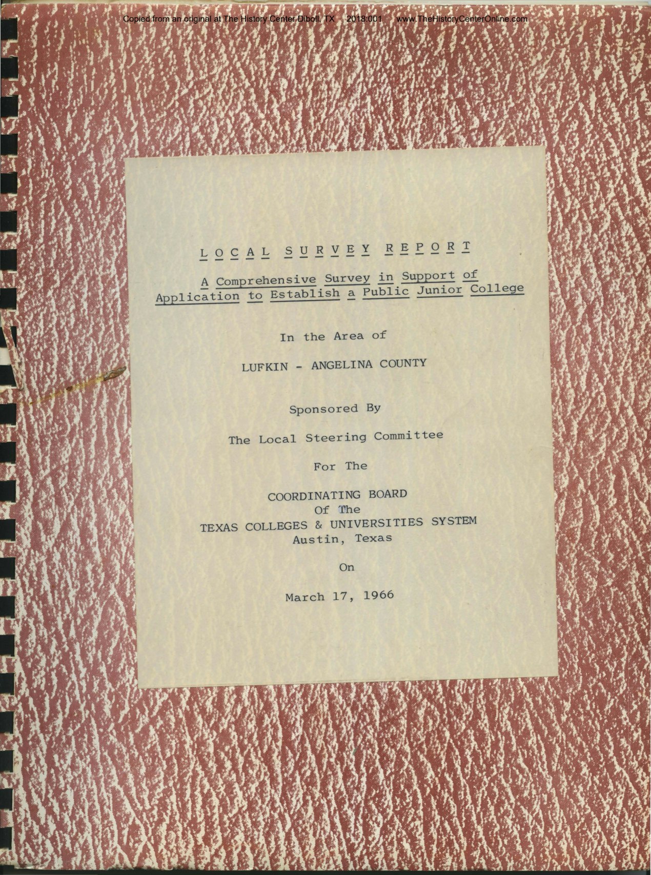 1966 Angelina College Survey Report
