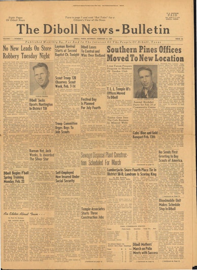 1953 02 21 Diboll News Bulletin