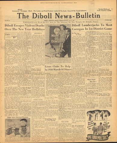 1956 01 05 Diboll News Bulletin