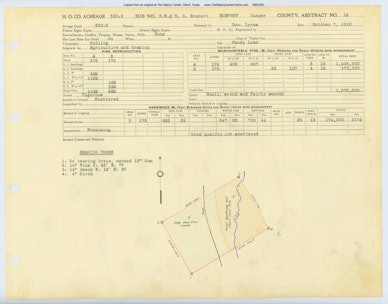 0008 Abstract 12, Everett Survey, 350 acres, front and back, Jasper County