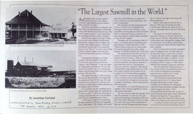 X Article on Kennard (Ratcliff) Sawmill 1993