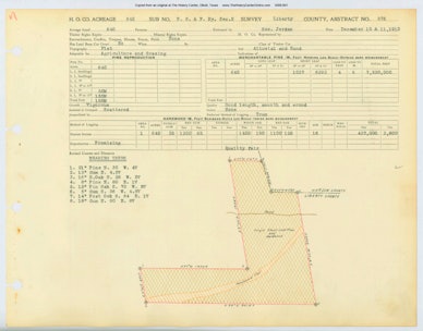 0019 Abstract 876, BSF Railway Survey, front and back, Liberty County