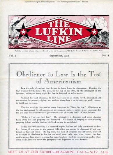 Lufkin Line 1922 09-September