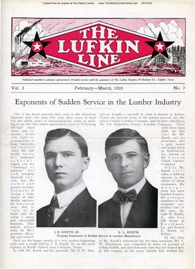 Lufkin Line 1923 02-February/March