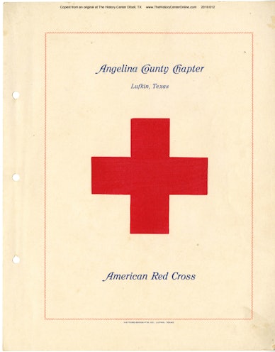 Report of Angelina County Red Cross Chapter During World War I, 1919