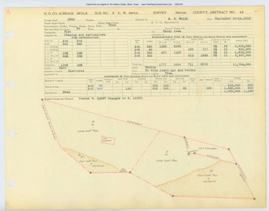0005 Abstract 13, Davis 3 Survey, front and back, Sabine County
