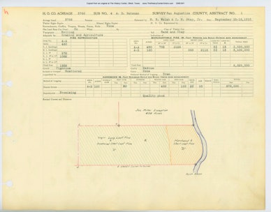 004 Abstract 001, Bateman Survey 4, front and back, San Augustine County