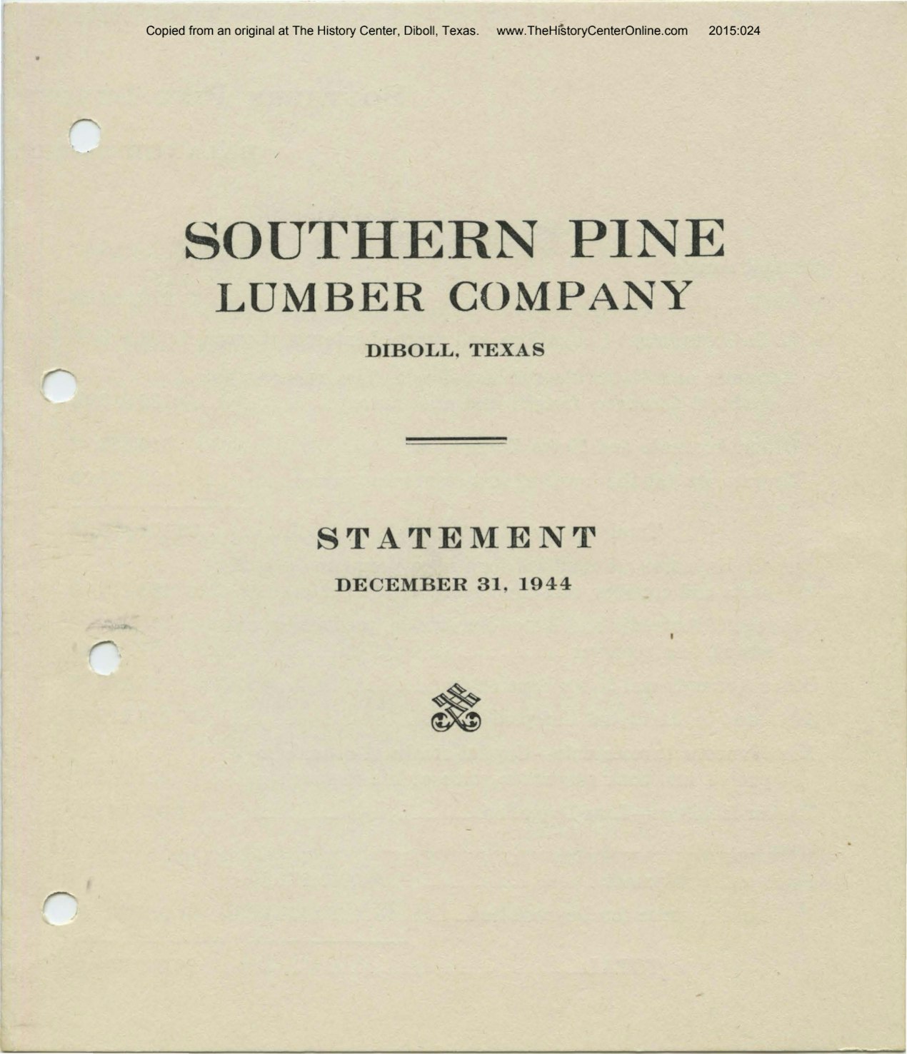 1944 Southern Pine Lumber Company Annual Report