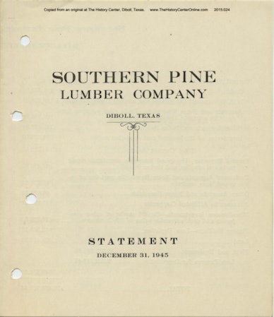 1945 Southern Pine Lumber Company Annual Report