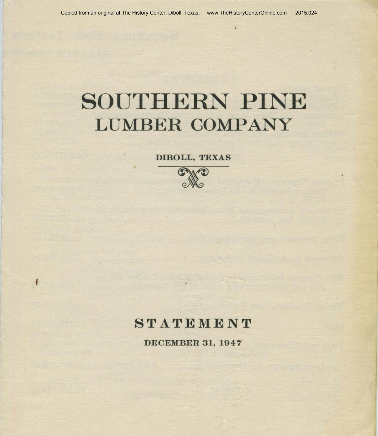1947 Southern Pine Lumber Company Annual Report