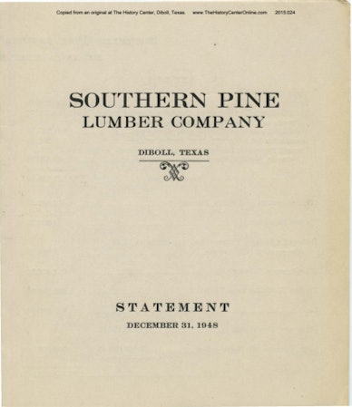 1948 Southern Pine Lumber Company Annual Report