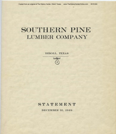 1949 Southern Pine Lumber Company Annual Report