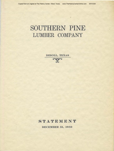 1950 Southern Pine Lumber Company Annual Report