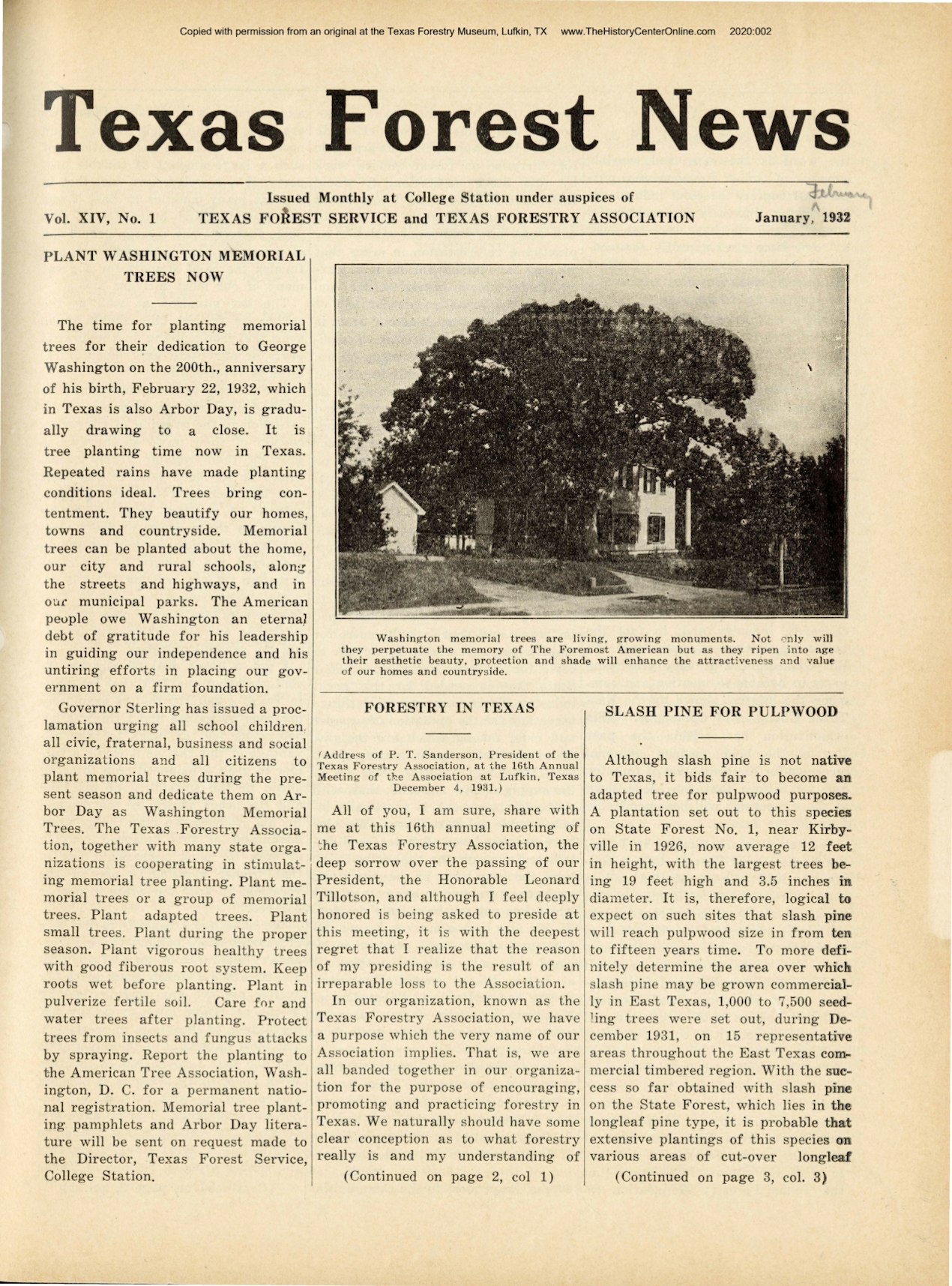 1932 Texas Forest News