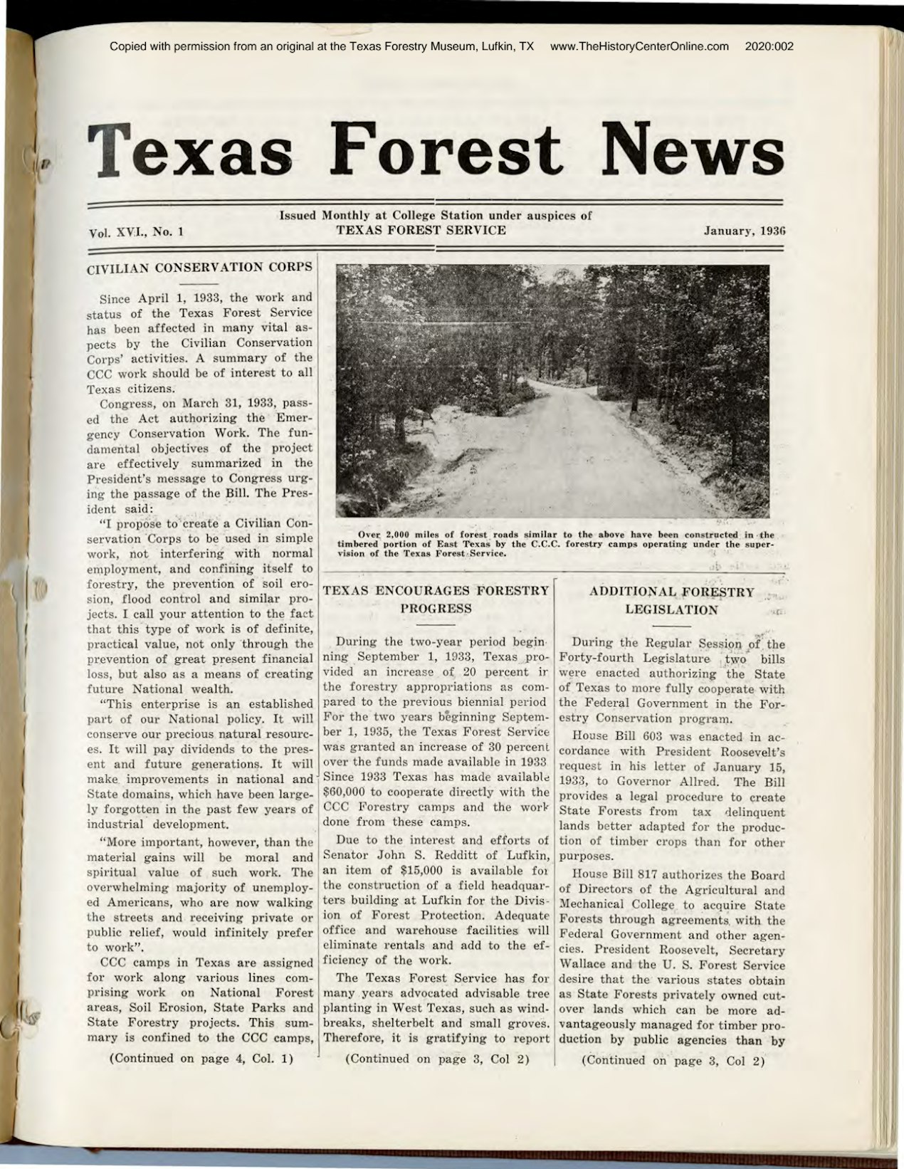 1936 Texas Forest News