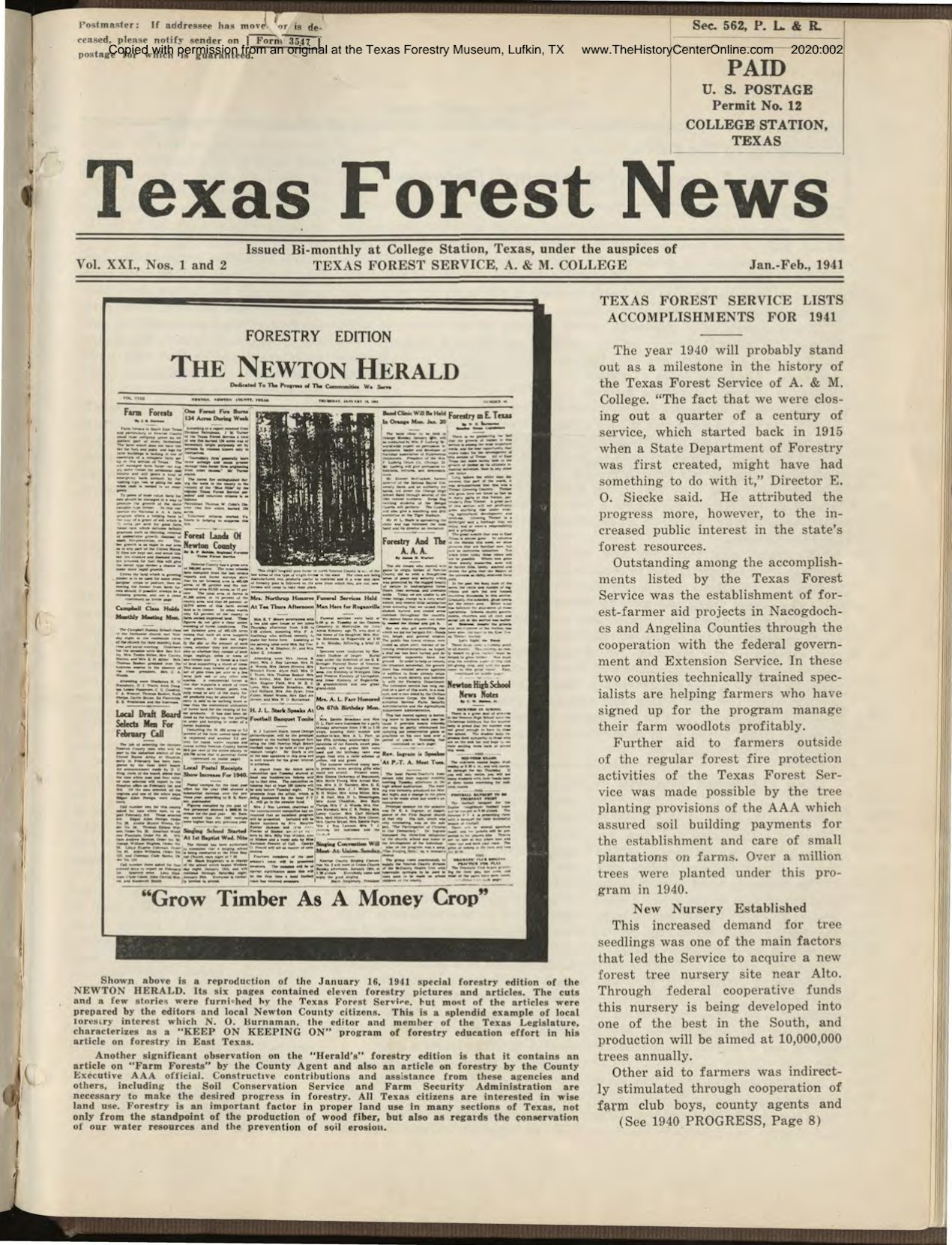 1941 Texas Forest News