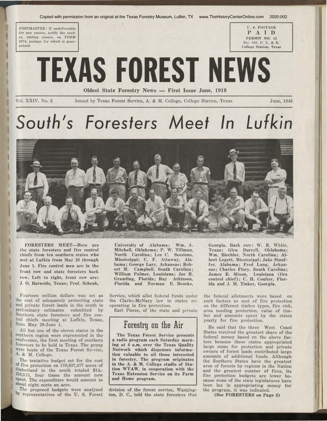 1945 Texas Forest News